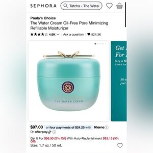 Tatcha The Water Cream